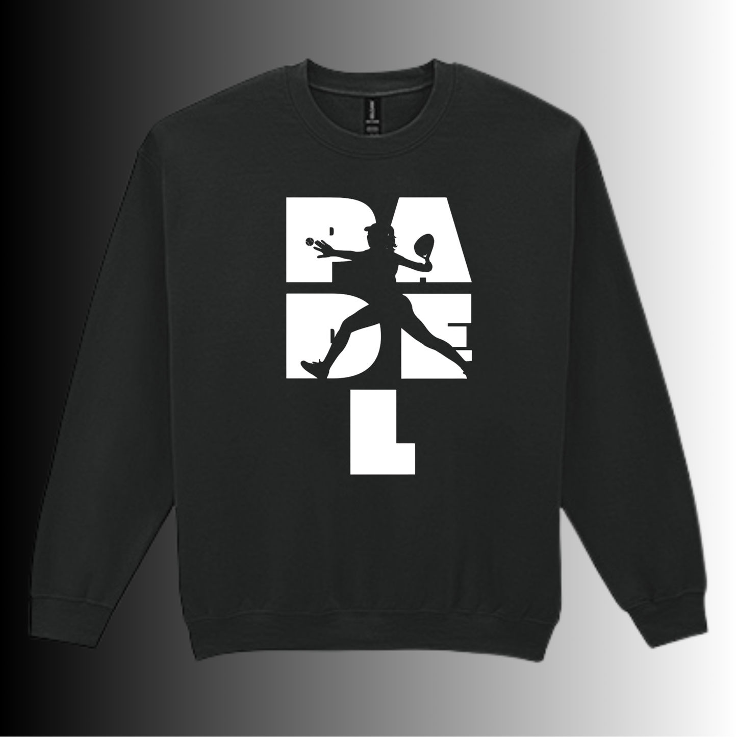 Padel Sweater Dames - "Action Silhouette" - Handbedrukte Crewneck met Padel-Print - S - M - L