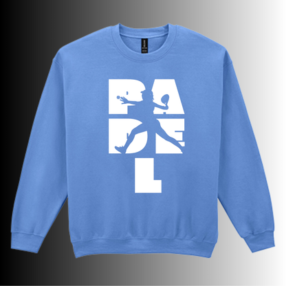 Padel Sweater Dames - "Action Silhouette" - Handbedrukte Crewneck met Padel-Print - S - M - L