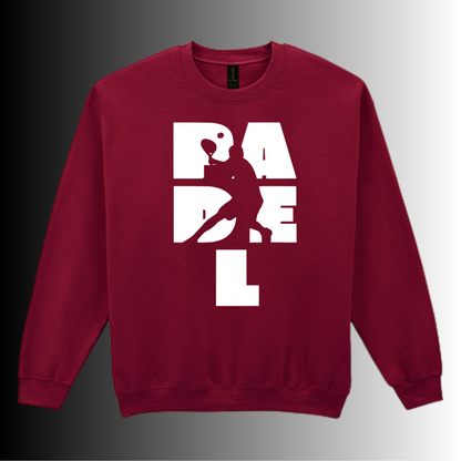 Padel Sweater Heren - "Action Silhouette" - Handbedrukte Crewneck met Padel-Print - S - M - L