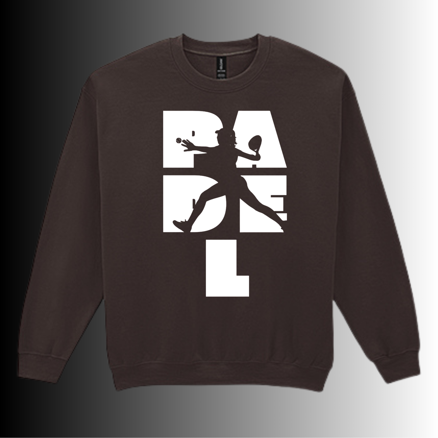 Padel Sweater Dames - "Action Silhouette" - Handbedrukte Crewneck met Padel-Print - S - M - L
