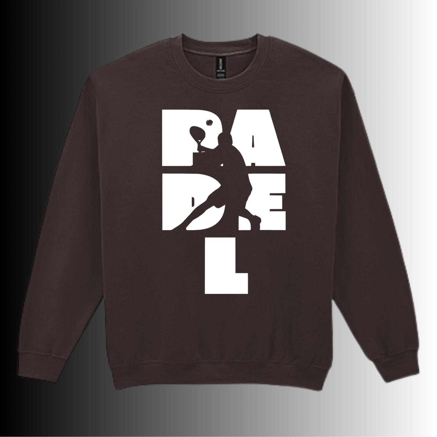 Padel Sweater Heren - "Action Silhouette" - Handbedrukte Crewneck met Padel-Print - S - M - L