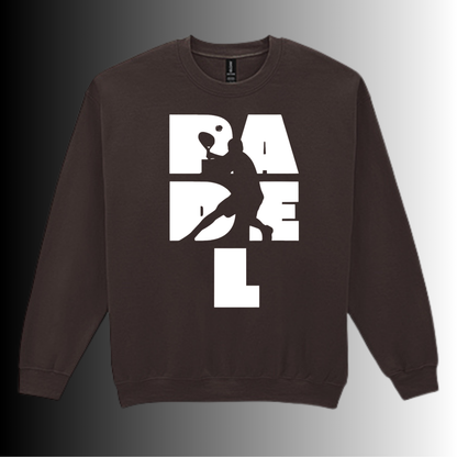 Padel Sweater Heren - "Action Silhouette" - Handbedrukte Crewneck met Padel-Print - S - M - L