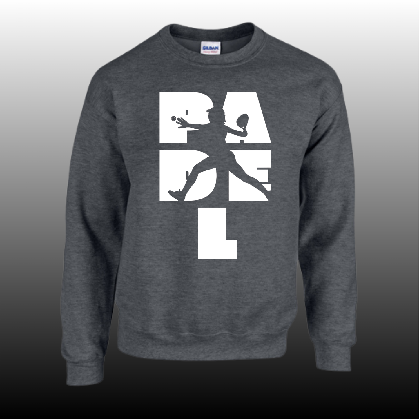 Padel Sweater Dames - "Action Silhouette" - Handbedrukte Crewneck met Padel-Print - S - M - L
