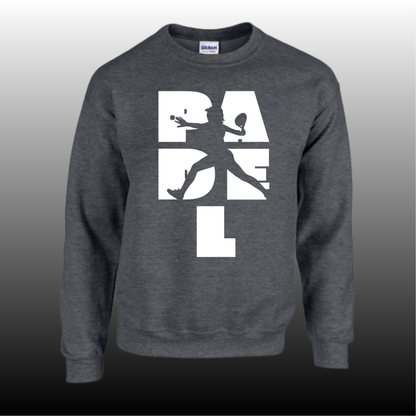 Padel Sweater Dames - "Action Silhouette" - Handbedrukte Crewneck met Padel-Print - S - M - L