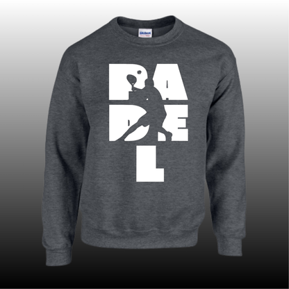 Padel Sweater Heren - "Action Silhouette" - Handbedrukte Crewneck met Padel-Print - S - M - L