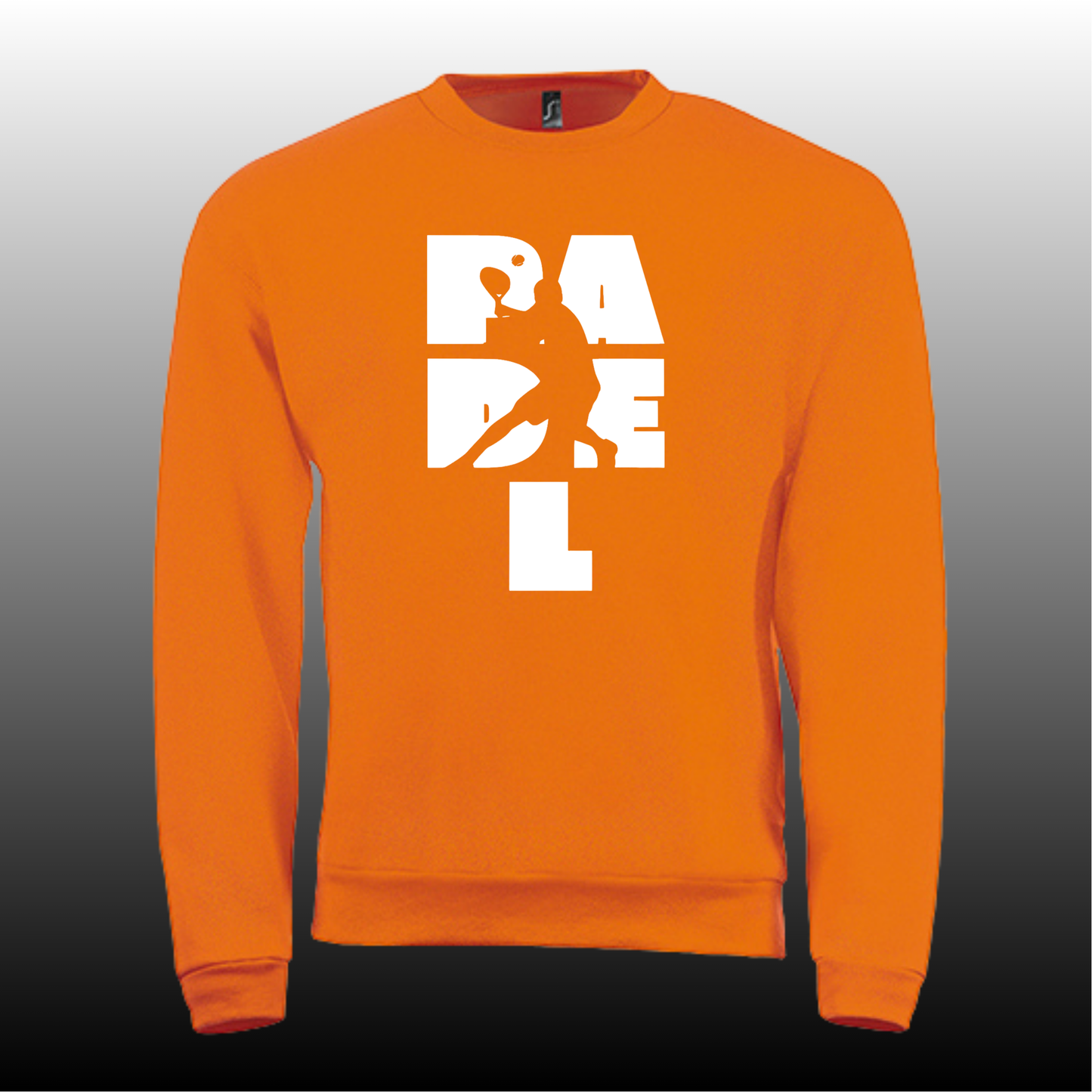 Padel Sweater Heren - "Action Silhouette" - Handbedrukte Crewneck met Padel-Print STRAIGHT