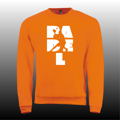 Padel Sweater Heren - "Action Silhouette" - Handbedrukte Crewneck met Padel-Print STRAIGHT