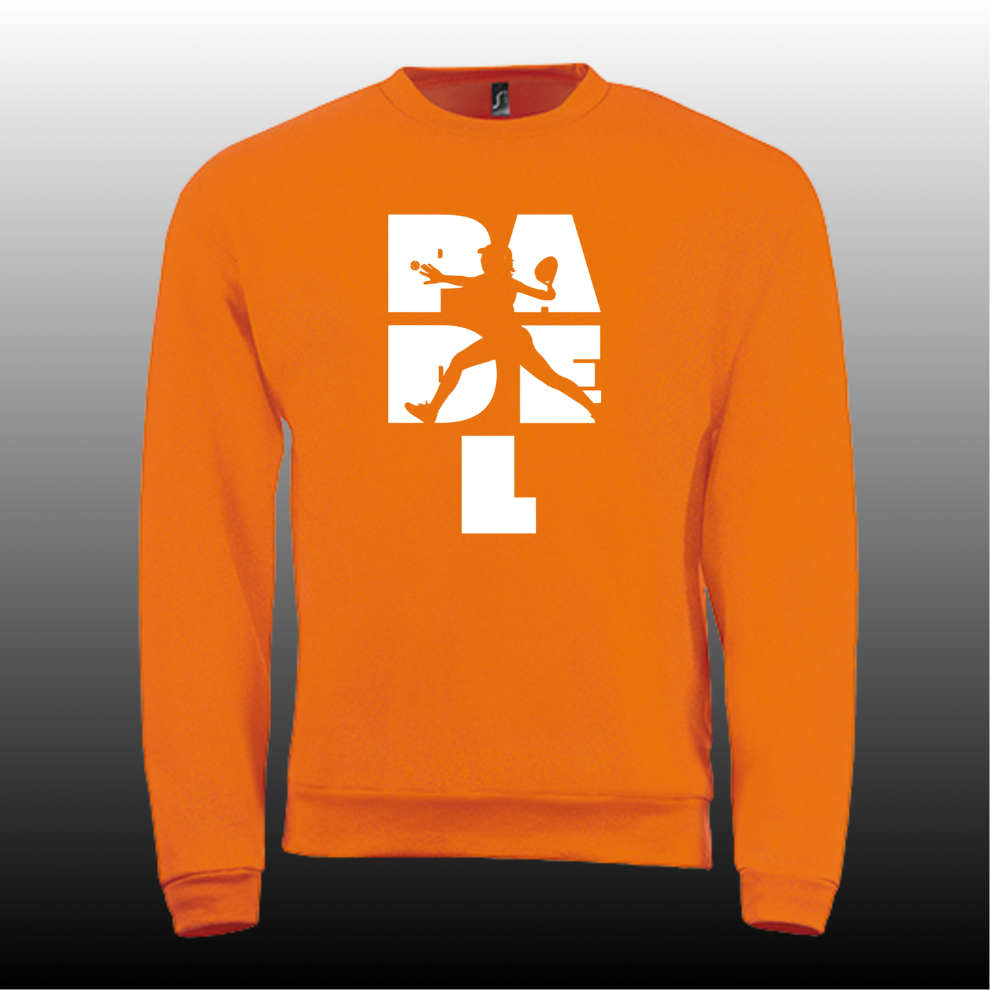 Padel Sweater Dames - "Action Silhouette" - Handbedrukte Crewneck met Padel-Print STRAIGHT
