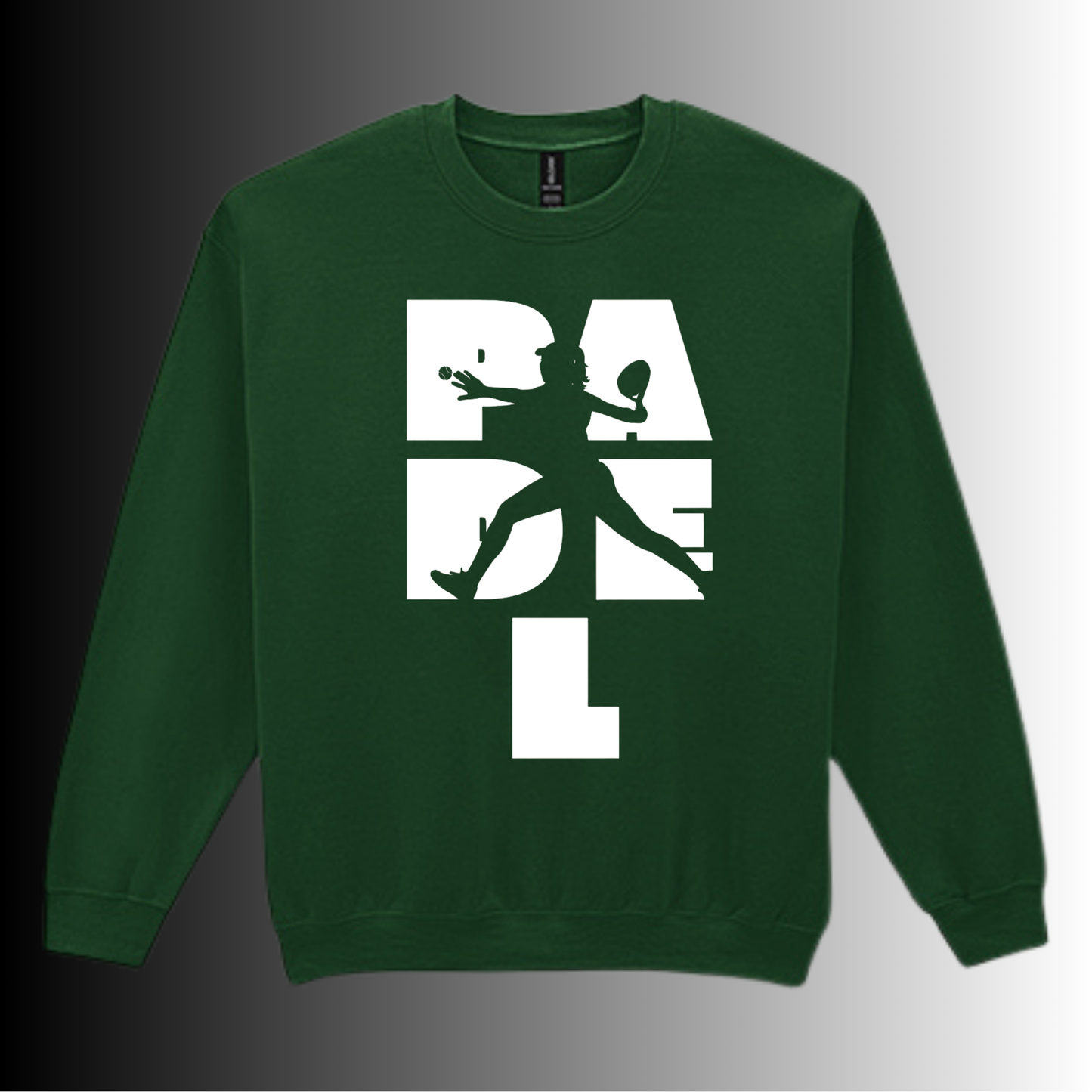 Padel Sweater Dames - "Action Silhouette" - Handbedrukte Crewneck met Padel-Print - S - M - L