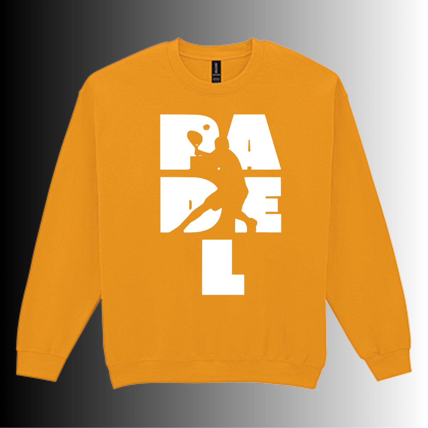 Padel Sweater Heren - "Action Silhouette" - Handbedrukte Crewneck met Padel-Print - S - M - L