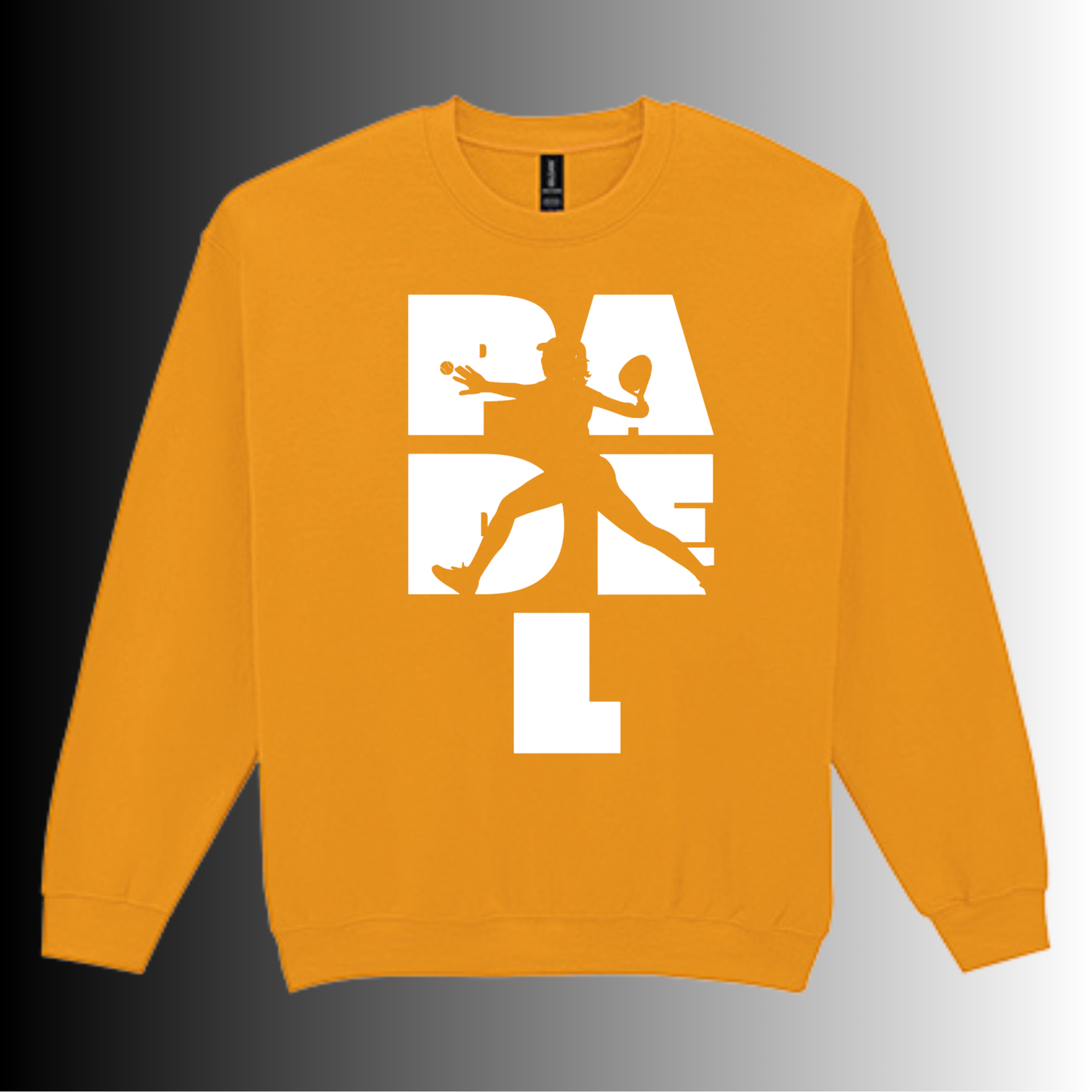 Padel Sweater Dames - "Action Silhouette" - Handbedrukte Crewneck met Padel-Print - S - M - L