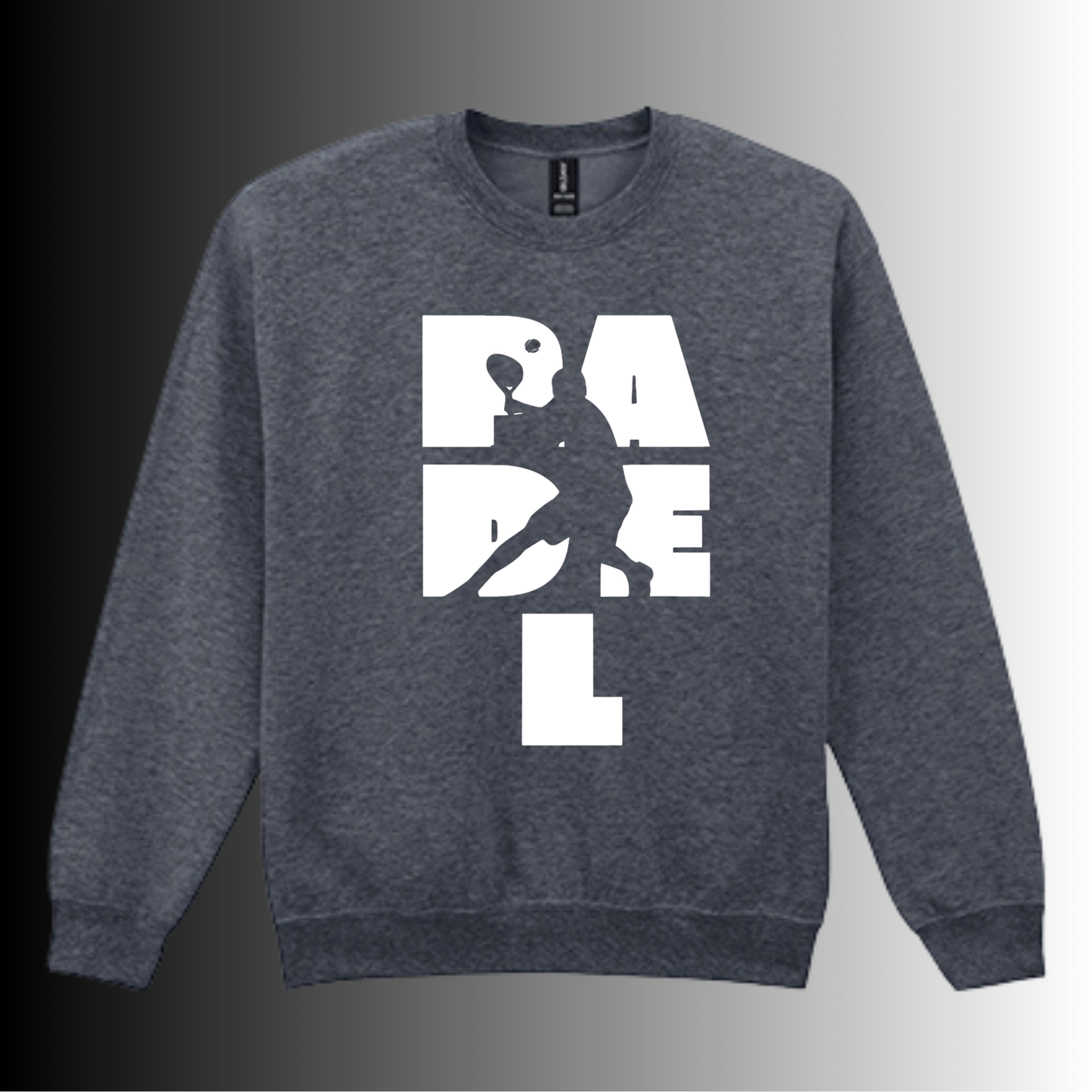 Padel Sweater Heren - "Action Silhouette" - Handbedrukte Crewneck met Padel-Print - S - M - L
