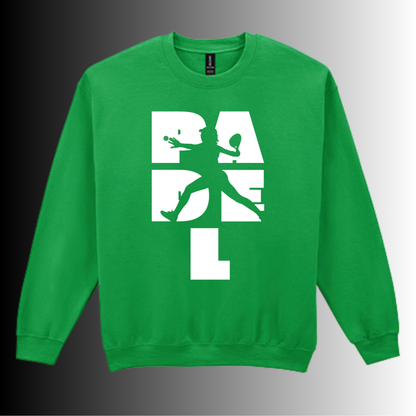 Padel Sweater Dames - "Action Silhouette" - Handbedrukte Crewneck met Padel-Print - S - M - L