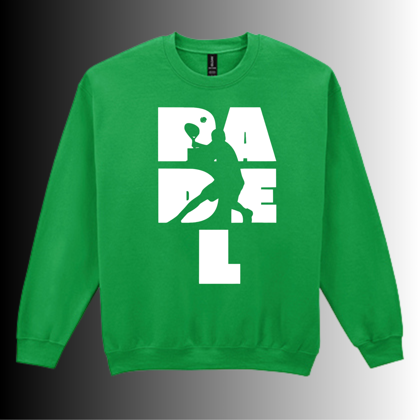Padel Sweater Heren - "Action Silhouette" - Handbedrukte Crewneck met Padel-Print - S - M - L