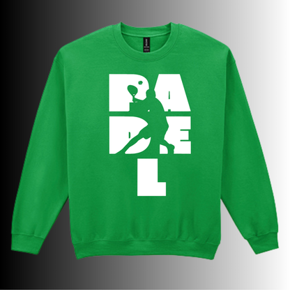 Padel Sweater Heren - "Action Silhouette" - Handbedrukte Crewneck met Padel-Print - S - M - L