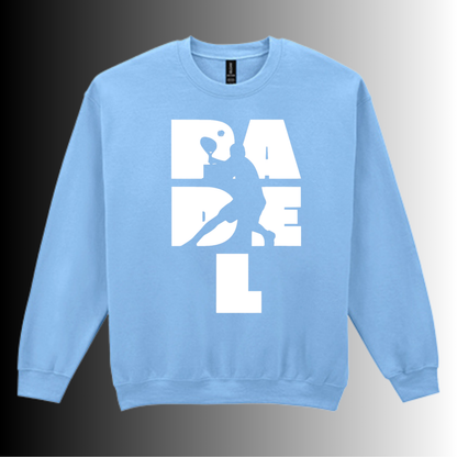 Padel Sweater Heren - "Action Silhouette" - Handbedrukte Crewneck met Padel-Print - S - M - L