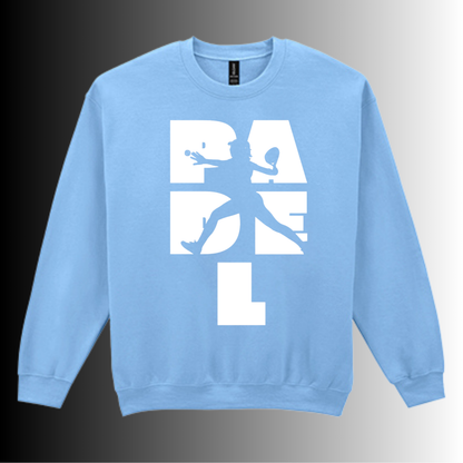 Padel Sweater Dames - "Action Silhouette" - Handbedrukte Crewneck met Padel-Print - S - M - L