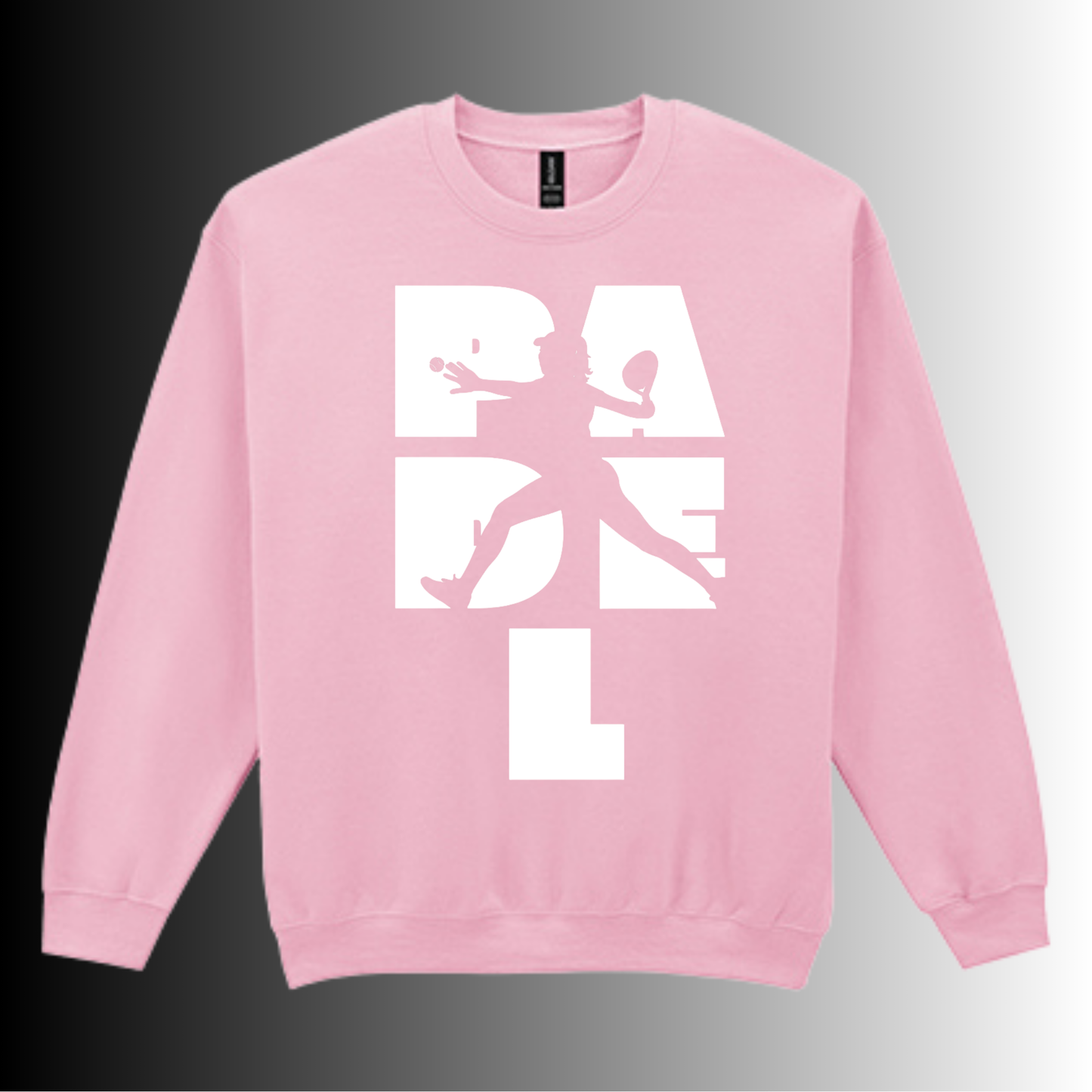 Padel Sweater Dames - "Action Silhouette" - Handbedrukte Crewneck met Padel-Print - S - M - L