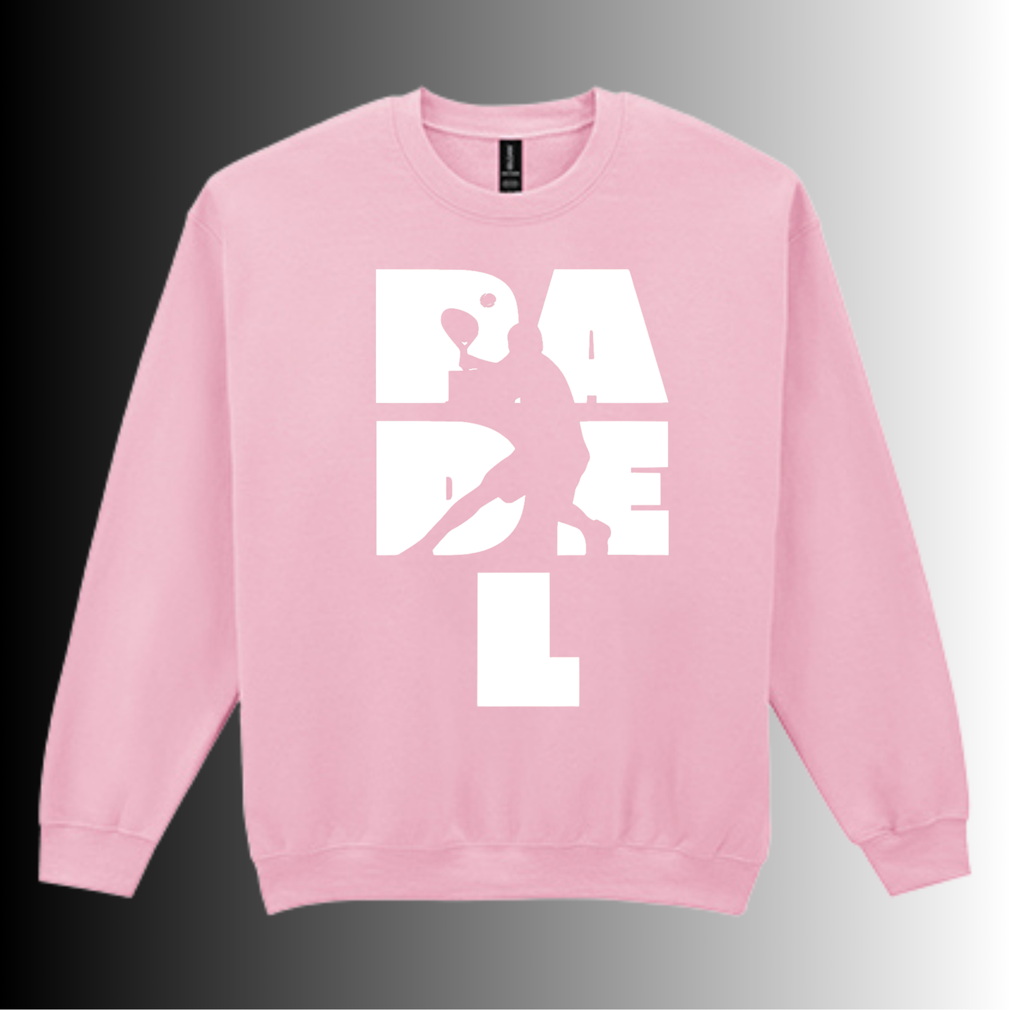 Padel Sweater Heren - "Action Silhouette" - Handbedrukte Crewneck met Padel-Print - S - M - L