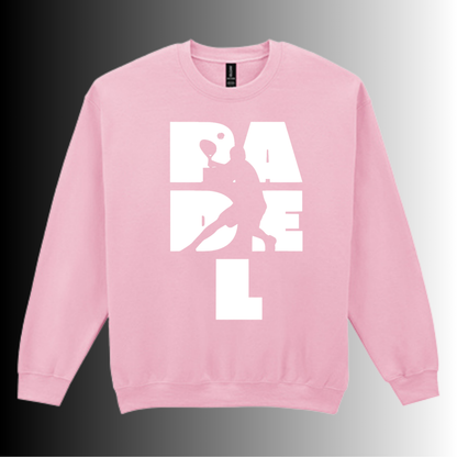 Padel Sweater Heren - "Action Silhouette" - Handbedrukte Crewneck met Padel-Print - S - M - L