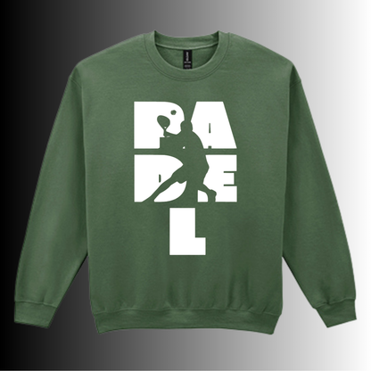 Padel Sweater Heren - "Action Silhouette" - Handbedrukte Crewneck met Padel-Print - S - M - L