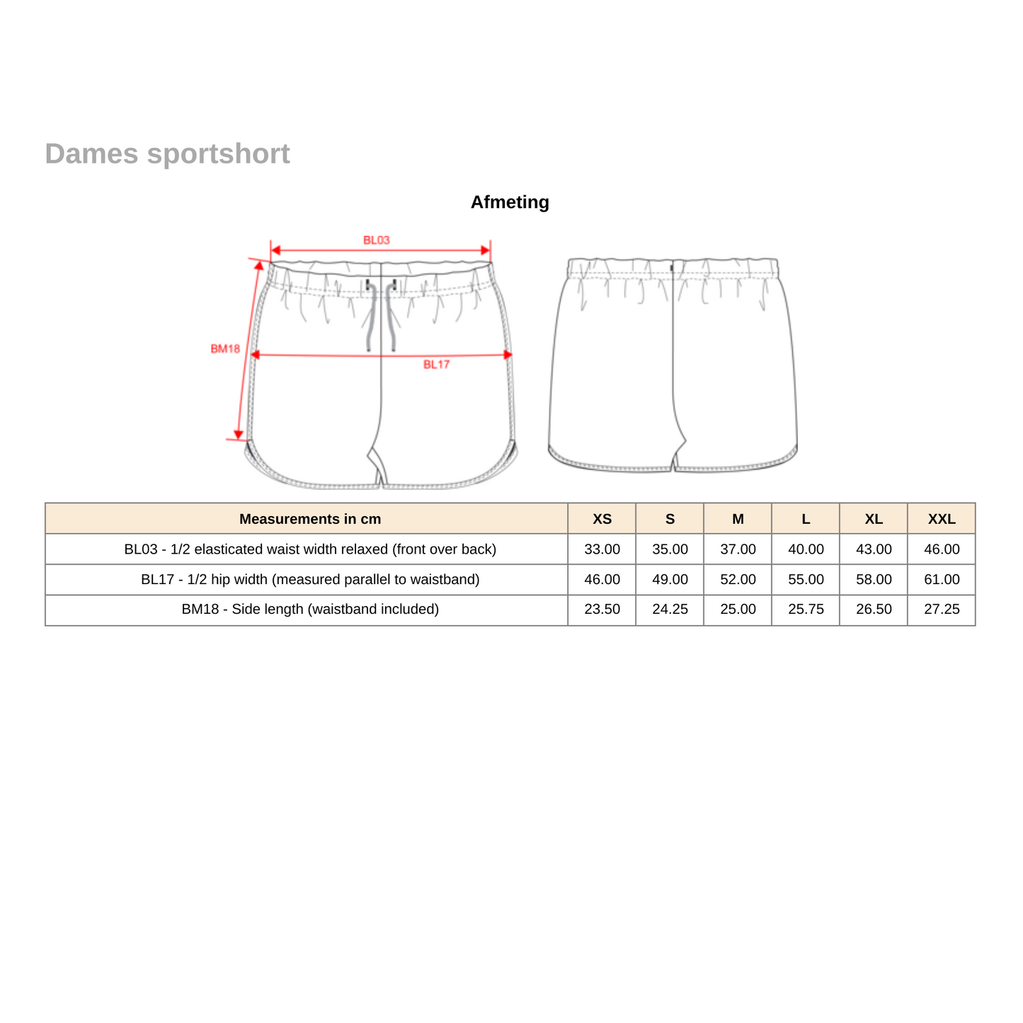 RETRO SPORTSHORT DAMES
