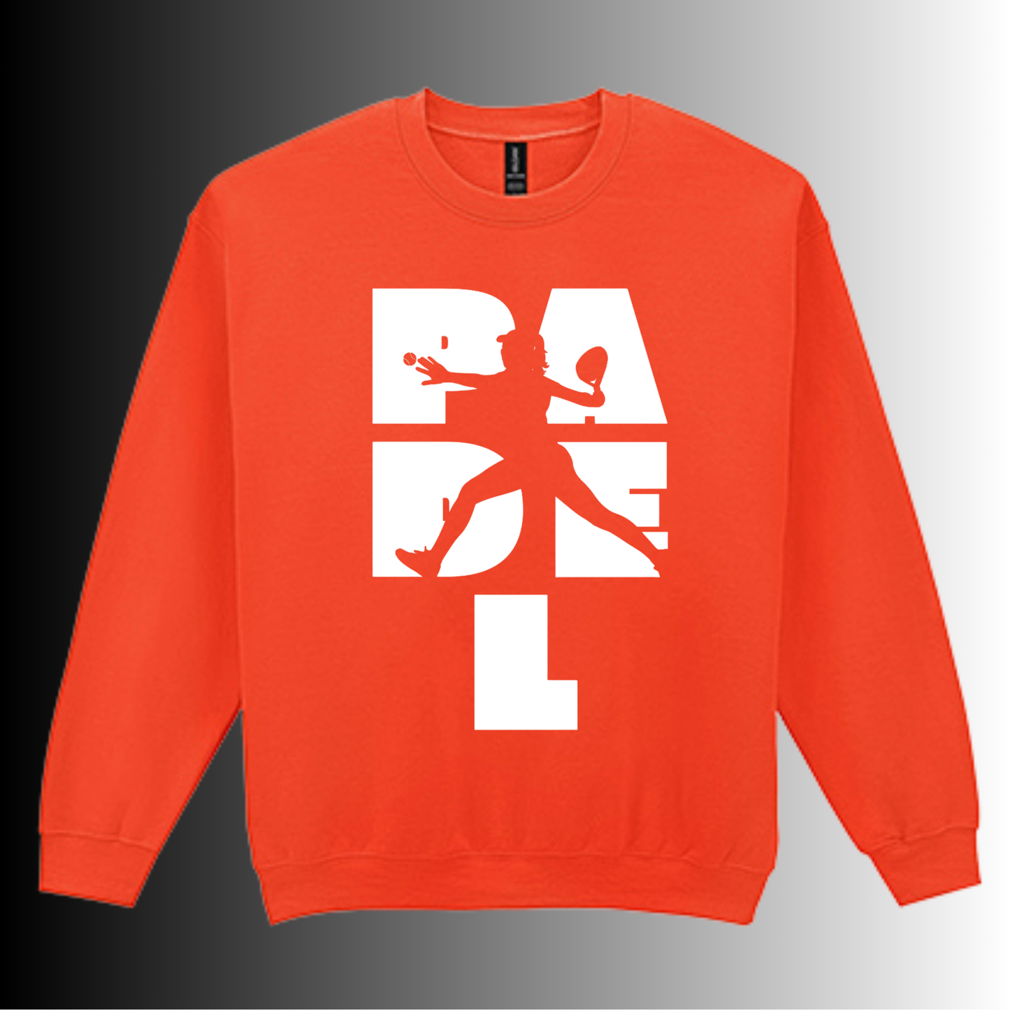 Padel Sweater Dames - "Action Silhouette" - Handbedrukte Crewneck met Padel-Print - S - M - L