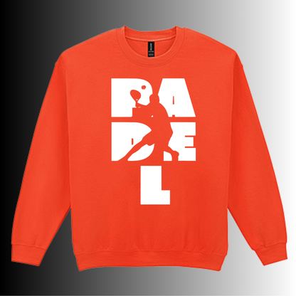 Padel Sweater Heren - "Action Silhouette" - Handbedrukte Crewneck met Padel-Print - S - M - L