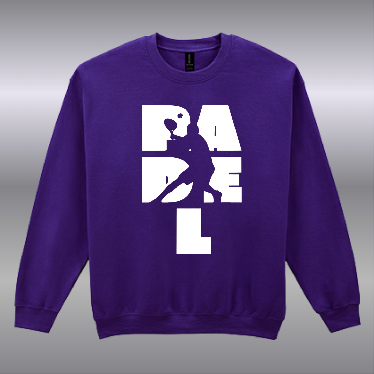 Padel Sweater Heren - "Action Silhouette" - Handbedrukte Crewneck met Padel-Print - S - M - L