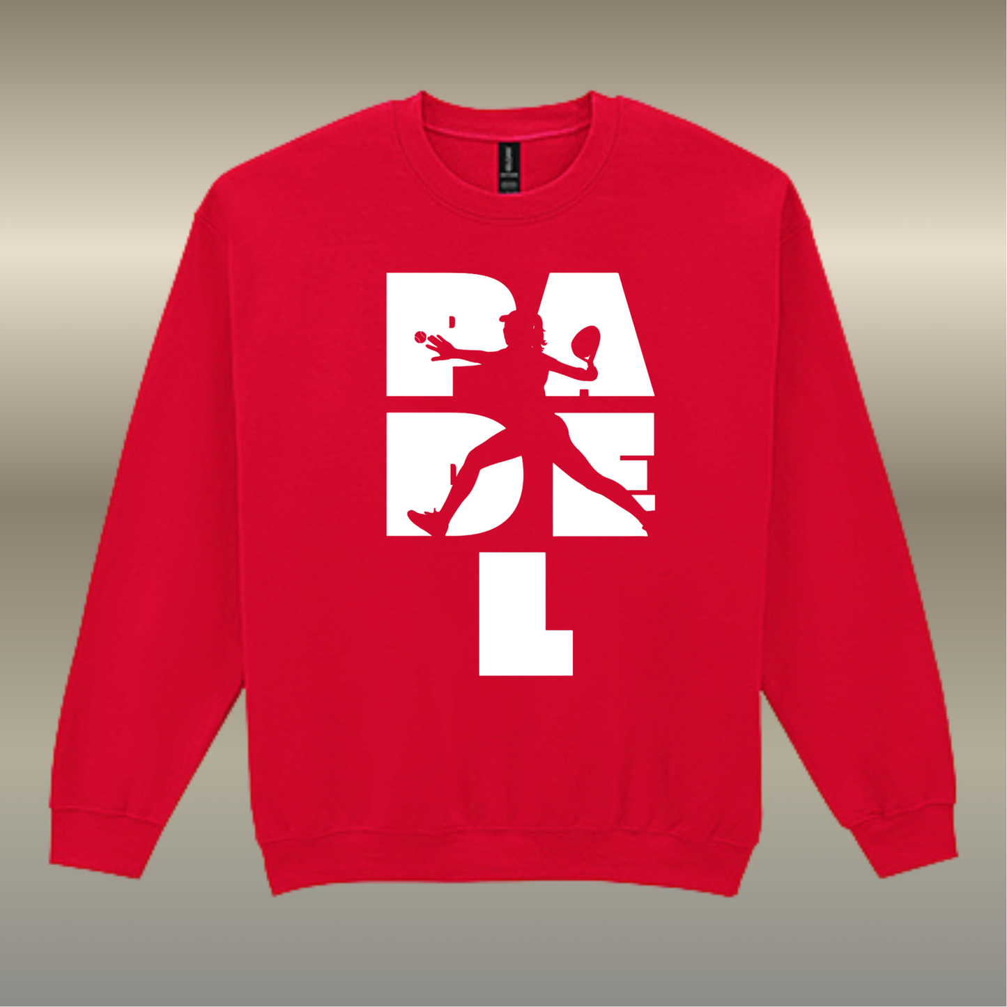 Padel Sweater Dames - "Action Silhouette" - Handbedrukte Crewneck met Padel-Print - S - M - L