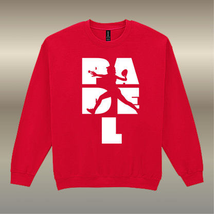 Padel Sweater Dames - "Action Silhouette" - Handbedrukte Crewneck met Padel-Print - S - M - L