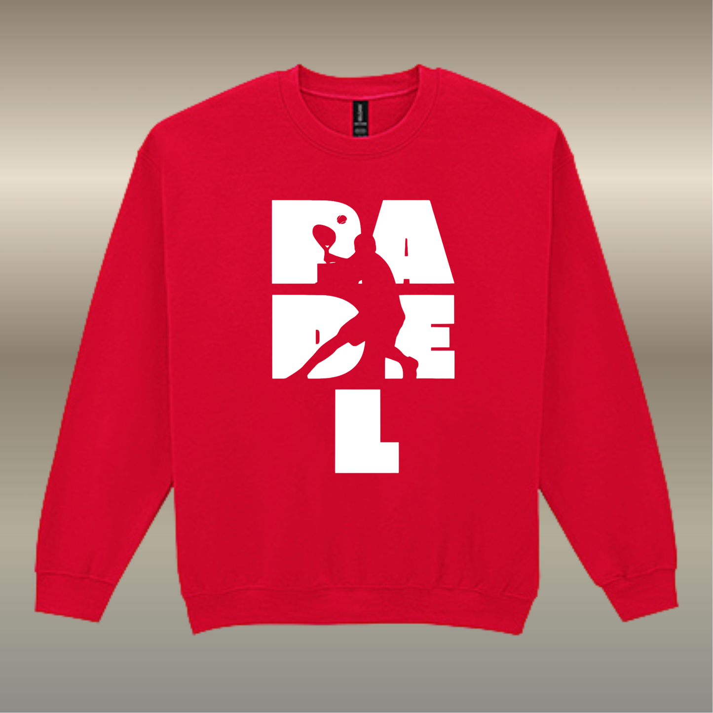 Padel Sweater Heren - "Action Silhouette" - Handbedrukte Crewneck met Padel-Print - S - M - L