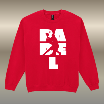 Padel Sweater Heren - "Action Silhouette" - Handbedrukte Crewneck met Padel-Print - S - M - L