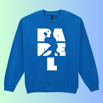 Padel Sweater Heren - "Action Silhouette" - Handbedrukte Crewneck met Padel-Print - S - M - L