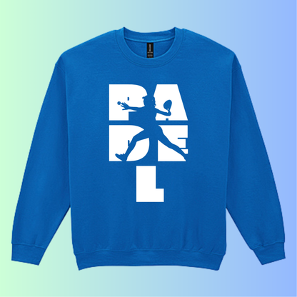 Padel Sweater Dames - "Action Silhouette" - Handbedrukte Crewneck met Padel-Print - S - M - L