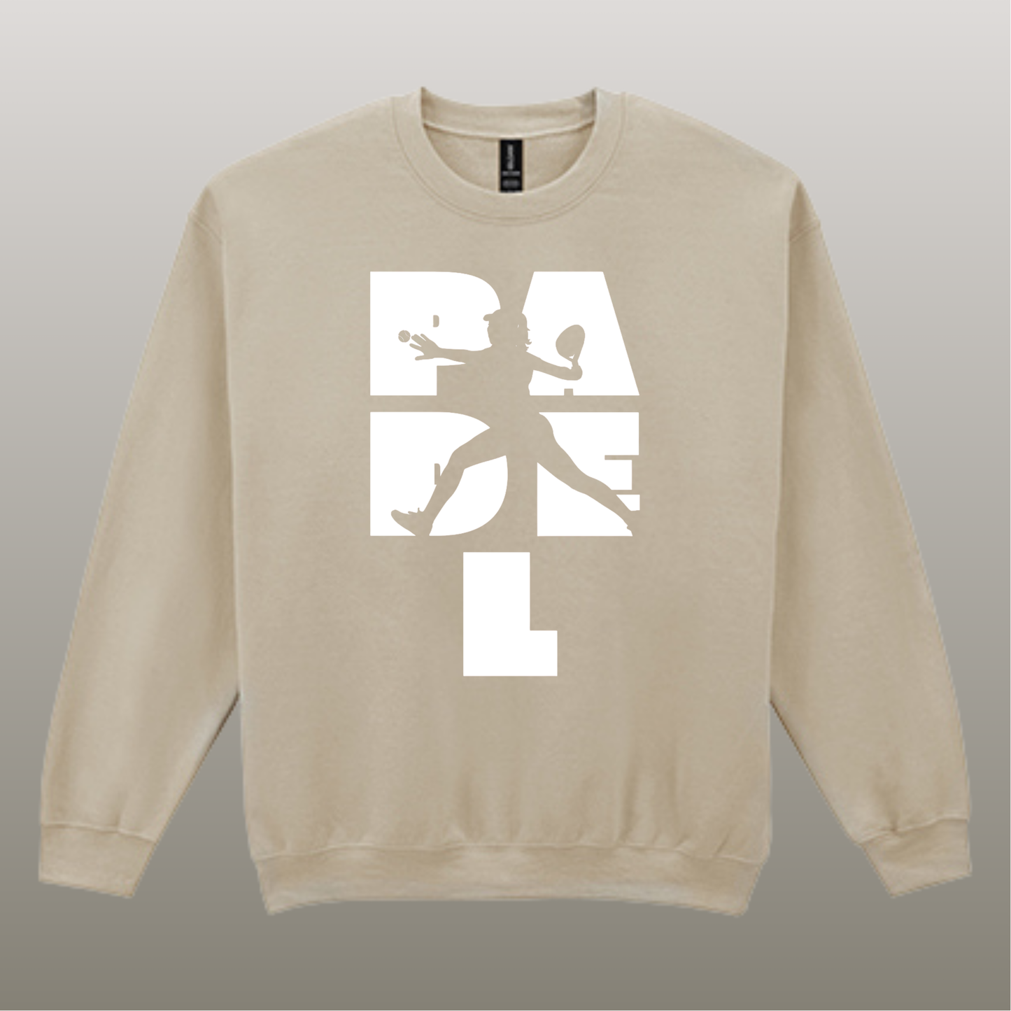 Padel Sweater Dames - "Action Silhouette" - Handbedrukte Crewneck met Padel-Print - S - M - L
