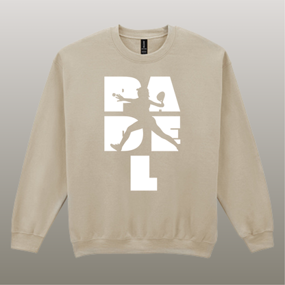 Padel Sweater Dames - "Action Silhouette" - Handbedrukte Crewneck met Padel-Print - S - M - L