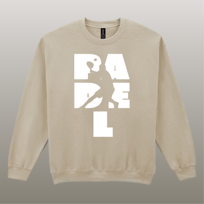 Padel Sweater Heren - "Action Silhouette" - Handbedrukte Crewneck met Padel-Print - S - M - L