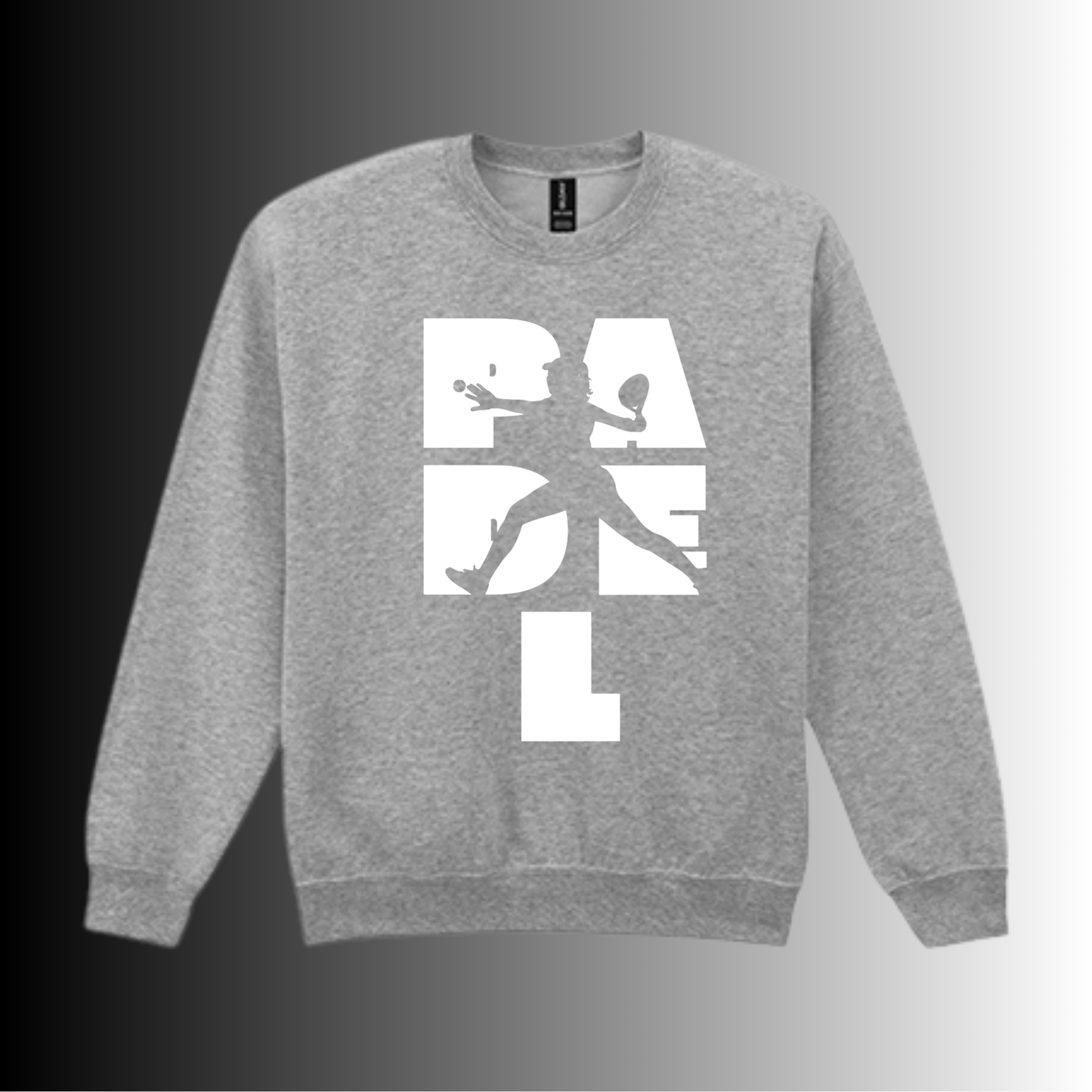 Padel Sweater Dames - "Action Silhouette" - Handbedrukte Crewneck met Padel-Print - S - M - L