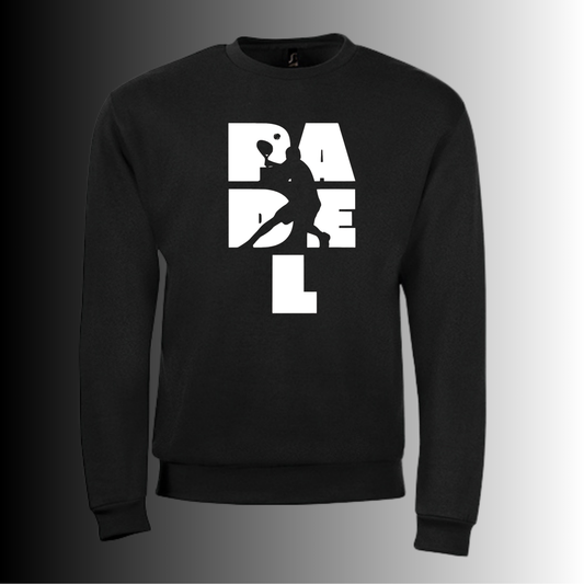 Padel Sweater Heren - "Action Silhouette" - Handbedrukte Crewneck met Padel-Print STRAIGHT