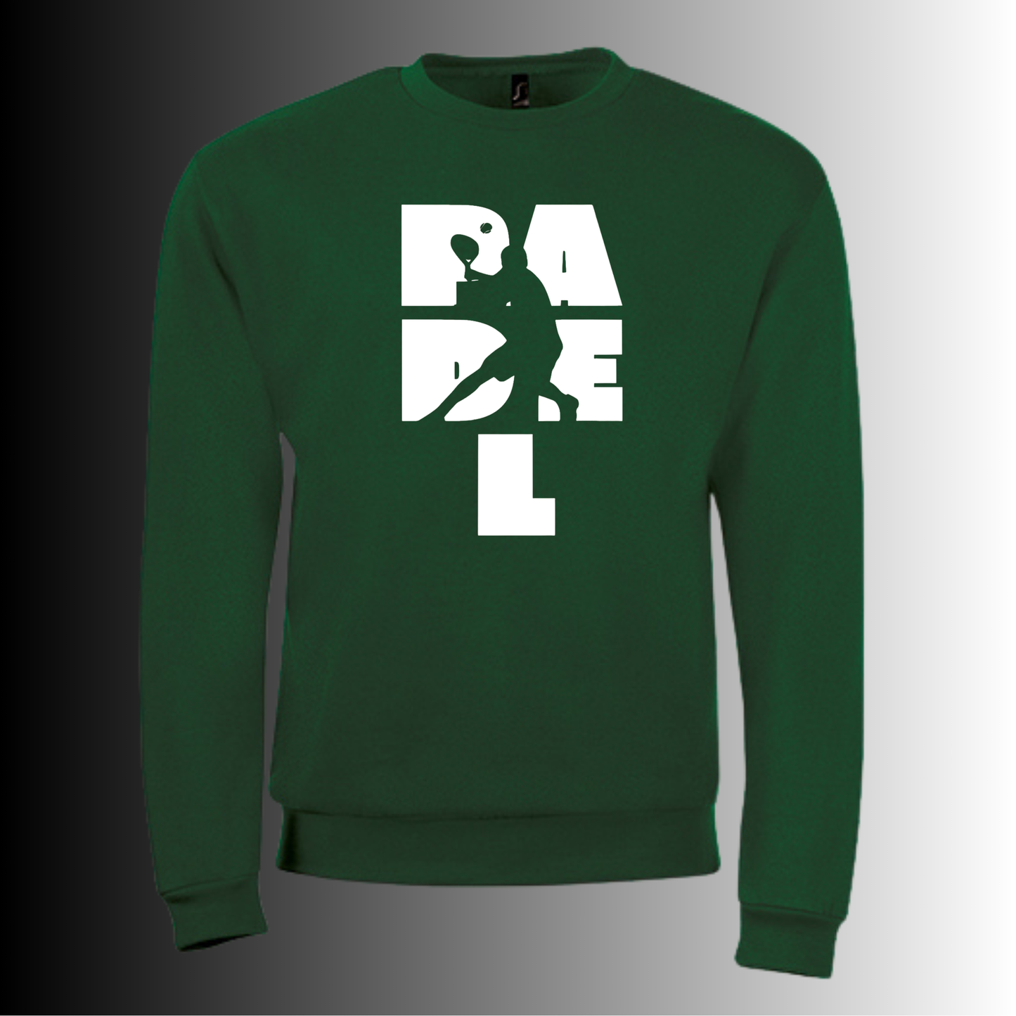 Padel Sweater Heren - "Action Silhouette" - Handbedrukte Crewneck met Padel-Print STRAIGHT
