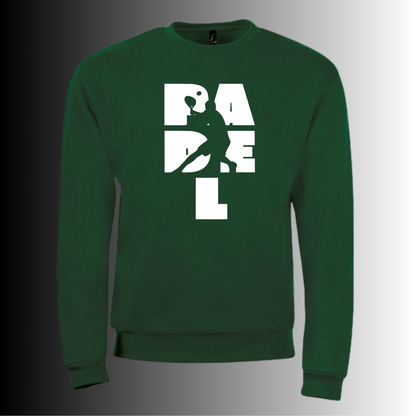 Padel Sweater Heren - "Action Silhouette" - Handbedrukte Crewneck met Padel-Print STRAIGHT