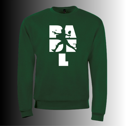 Padel Sweater Dames - "Action Silhouette" - Handbedrukte Crewneck met Padel-Print STRAIGHT
