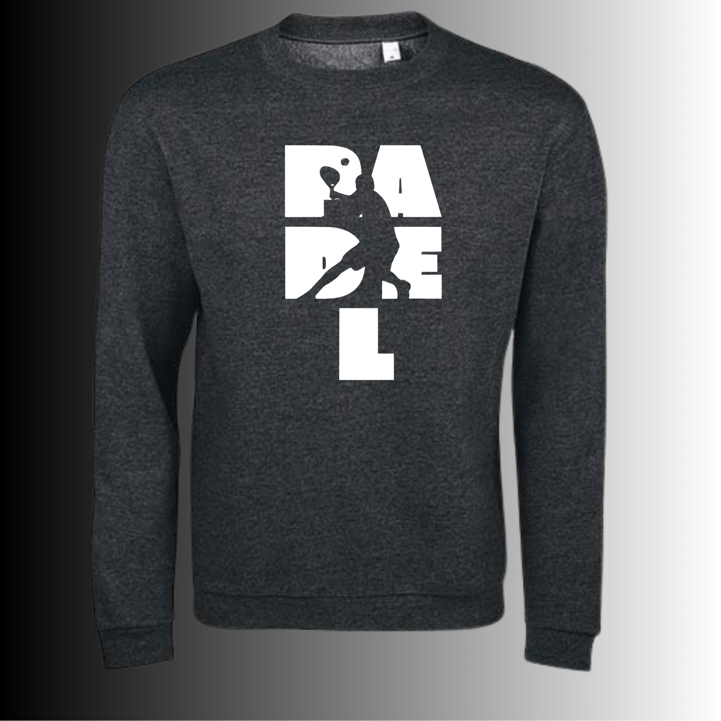Padel Sweater Heren - "Action Silhouette" - Handbedrukte Crewneck met Padel-Print STRAIGHT