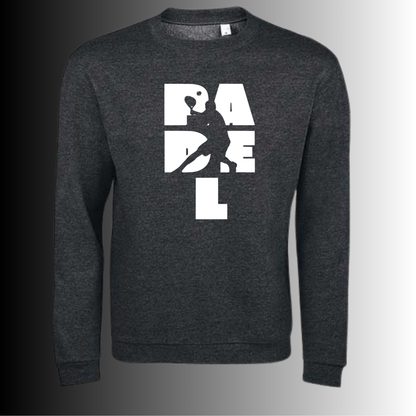 Padel Sweater Heren - "Action Silhouette" - Handbedrukte Crewneck met Padel-Print STRAIGHT