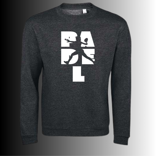 Padel Sweater Dames - "Action Silhouette" - Handbedrukte Crewneck met Padel-Print STRAIGHT