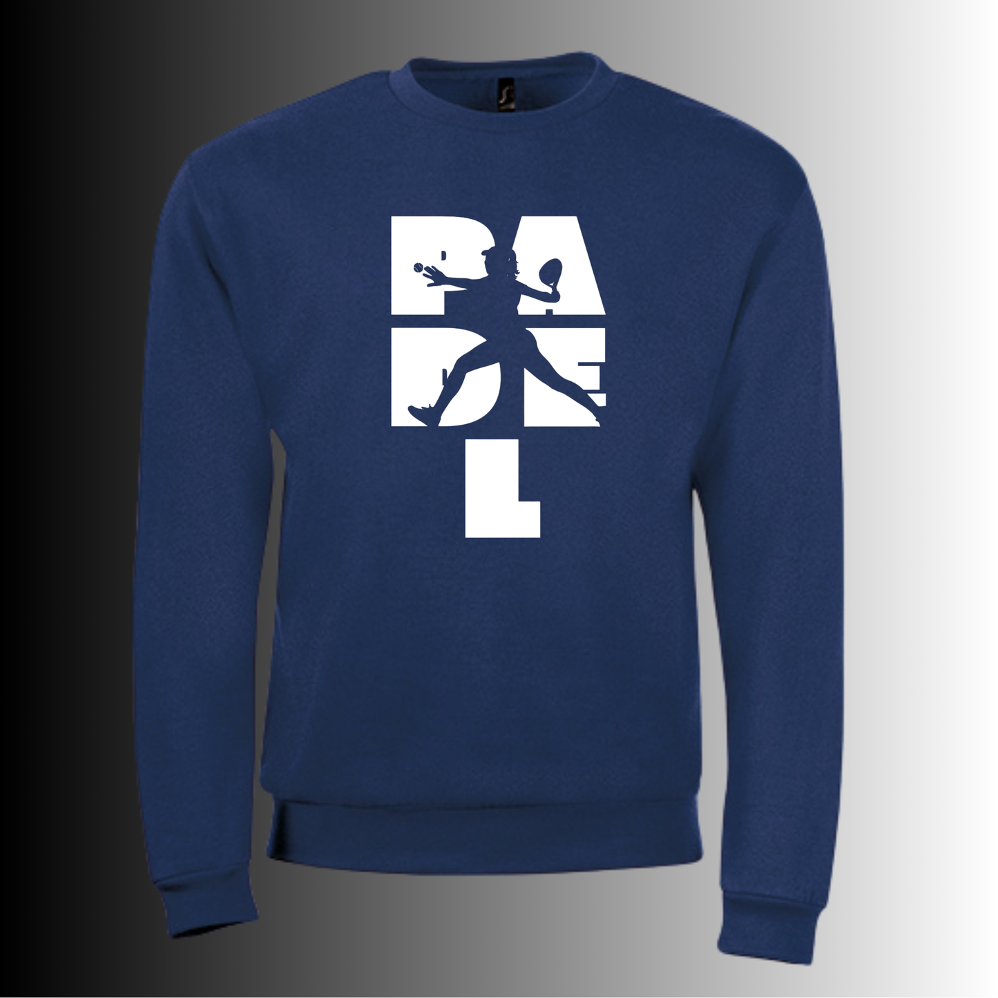 Padel Sweater Dames - "Action Silhouette" - Handbedrukte Crewneck met Padel-Print STRAIGHT