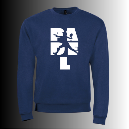 Padel Sweater Dames - "Action Silhouette" - Handbedrukte Crewneck met Padel-Print STRAIGHT