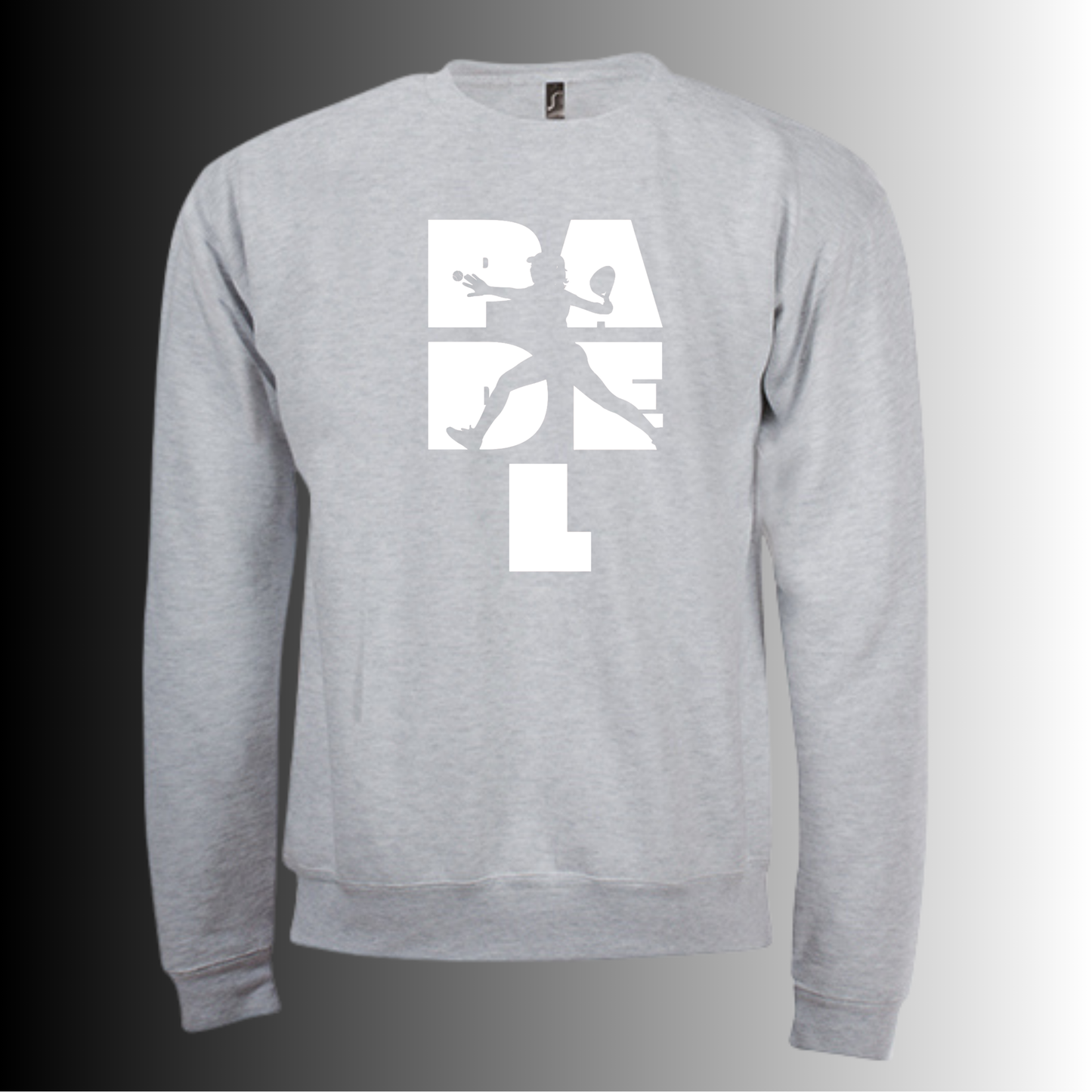 Padel Sweater Dames - "Action Silhouette" - Handbedrukte Crewneck met Padel-Print STRAIGHT