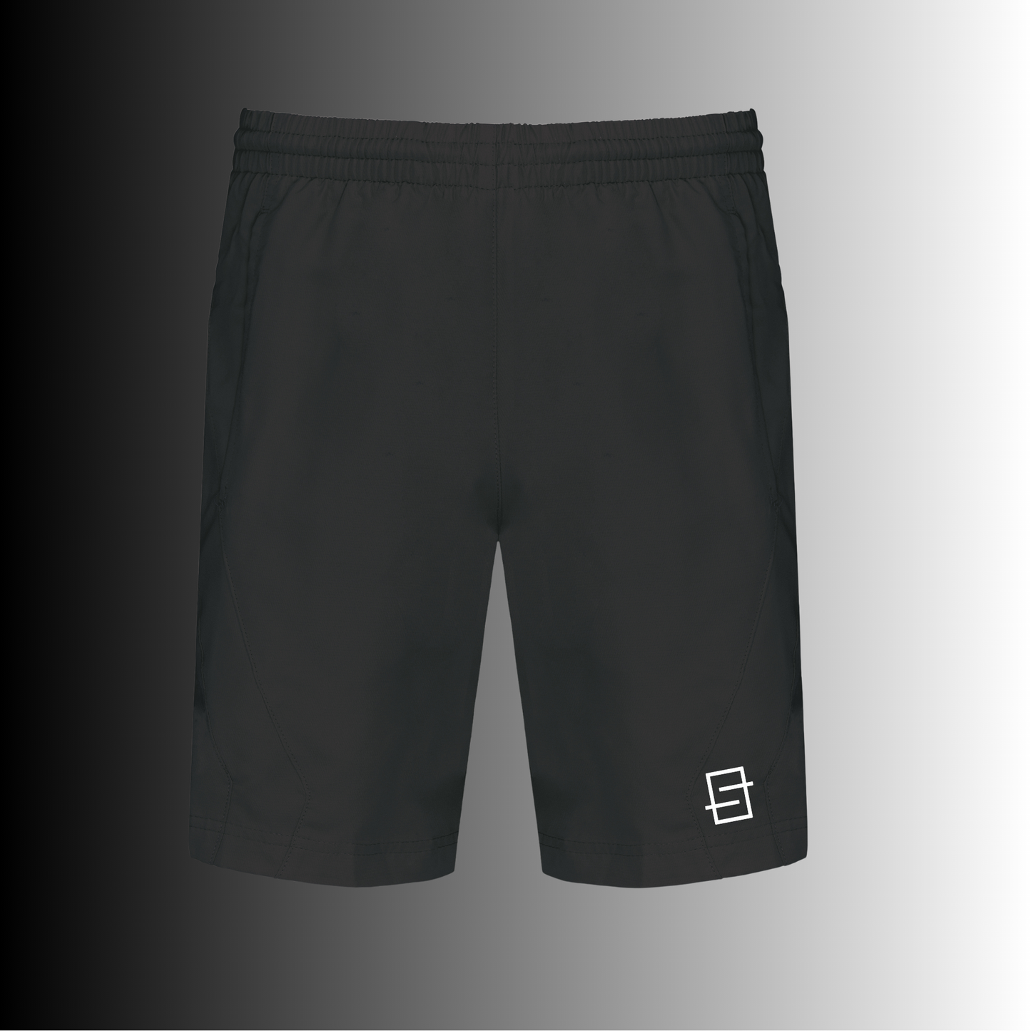 korte heren short voor padel en tennis in de kleur zwart uit de smashline collectie